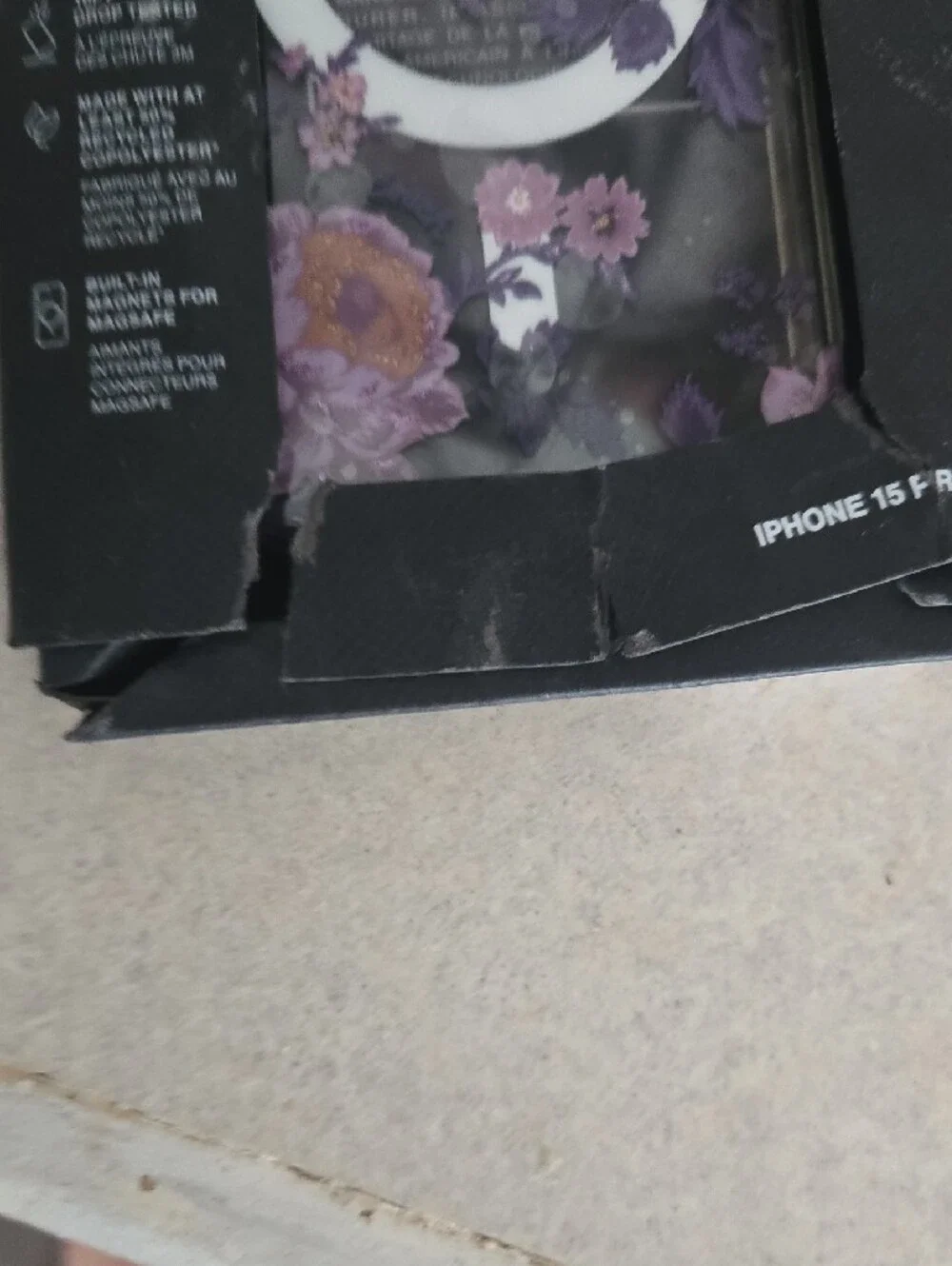 COACH Purple Floral iPhone 15 Pro MagSafe Case New In Box But Ripped Package